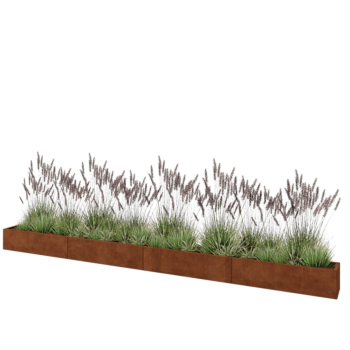 Cortenový kvetináč XXL - Obdĺžnik - 480 x 30 x 30 cm - Bez spodnej dosky