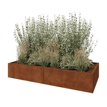 Cortenový kvetináč XXL - Obdĺžnik - 240 x 100 x 40 cm - Bez spodnej dosky