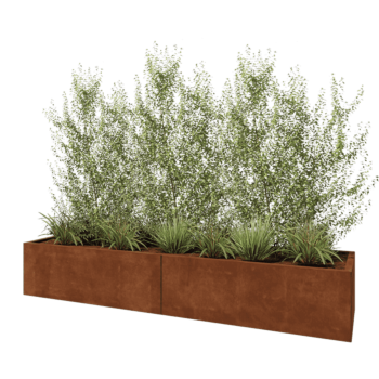 Cortenový kvetináč XXL - Obdĺžnik - 240 x 60 x 40 cm - Bez spodnej dosky