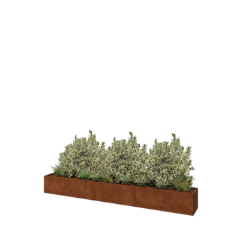 Cortenový kvetináč XXL - Obdĺžnik - 360 x 40 x 40 cm - So spodnou doskou