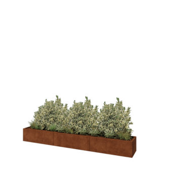 Cortenový kvetináč XXL - Obdĺžnik - 360 x 50 x 40 cm - So spodnou doskou