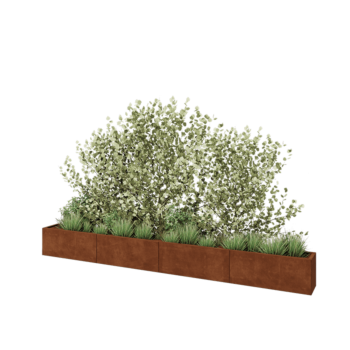Cortenový kvetináč XXL - Obdĺžnik - 400 x 30 x 40 cm - Bez spodnej dosky