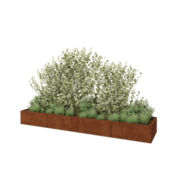 Cortenový kvetináč XXL - Obdĺžnik - 400 x 80 x 40 cm - Bez spodnej dosky