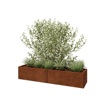 Cortenový kvetináč XXL - Obdĺžnik - 160 x 40 x 30 cm - So spodnou doskou