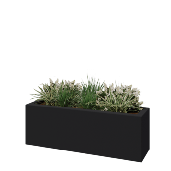Kvetináč zo sklolaminátu - Obdĺžnik - 120 x 30 x 40 cm - RAL7021 matná (čierna sivá) - S dnom