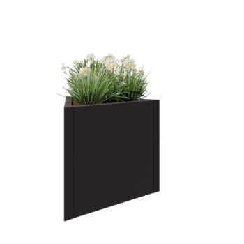Oceľový kvetináč - Trojuholník Rovnostranný - 70,6 x 61 x 60 cm - RAL7016 matný (antracitová sivá) - Bez spodnej dosky