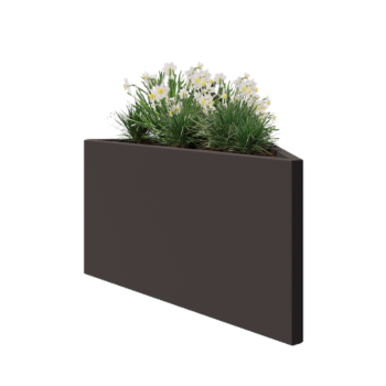 Oceľový kvetináč - Trojuholník Rôznoramenný - 112,2 x 60,5 x 60 cm - RAL7016 matný (antracitová sivá) - Bez spodnej dosky