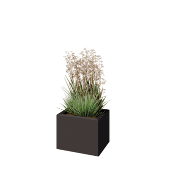 Oceľový kvetináč - Obdĺžnik - 40 x 30 x 30 cm - Iná farba RAL - So spodnou doskou