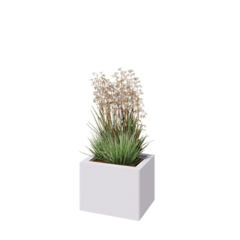 Oceľový kvetináč - Obdĺžnik - 40 x 30 x 30 cm - RAL9010 matný (biela) - Bez spodnej dosky