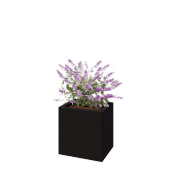 Oceľový kvetináč - Obdĺžnik - 40 x 30 x 40 cm - RAL9005 matný (čierny) - So spodnou doskou