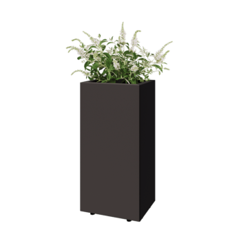 Oceľový kvetináč - Obdĺžnik - 40 x 30 x 80 cm - RAL7016 matný (antracitová sivá) - So spodnou doskou - S nohami