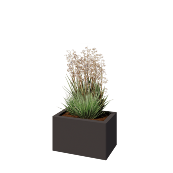 Oceľový kvetináč - Obdĺžnik - 50 x 30 x 30 cm - RAL7016 matný (antracitová sivá) - So spodnou doskou