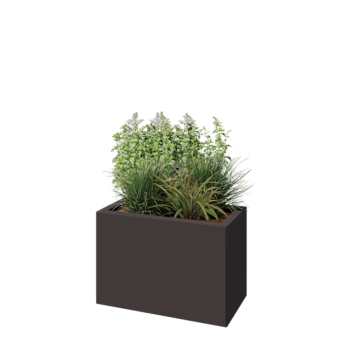 Oceľový kvetináč - Obdĺžnik - 60 x 30 x 40 cm - RAL7016 matný (antracitová sivá) - So spodnou doskou