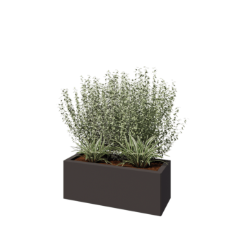 Oceľový kvetináč - Obdĺžnik - 80 x 30 x 30 cm - RAL7016 matný (antracitová sivá) - So spodnou doskou