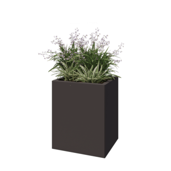 Oceľový kvetináč - Obdĺžnik - 50 x 40 x 60 cm - Iná farba RAL - So spodnou doskou