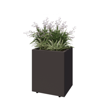 Oceľový kvetináč - Obdĺžnik - 50 x 40 x 60 cm - Iná farba RAL - So spodnou doskou - S nohami