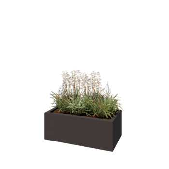 Oceľový kvetináč - Obdĺžnik - 80 x 40 x 30 cm - Iná farba RAL - Bez spodnej dosky