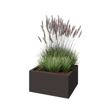 Oceľový kvetináč - Obdĺžnik - 60 x 50 x 30 cm - Iná farba RAL - Bez spodnej dosky