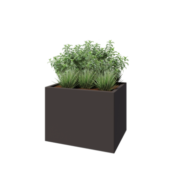 Oceľový kvetináč - Obdĺžnik - 80 x 60 x 60 cm - Iná farba RAL - Bez spodnej dosky