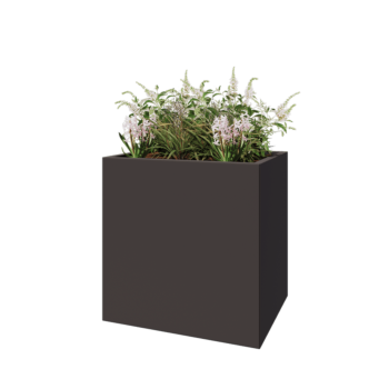 Oceľový kvetináč - Obdĺžnik - 80 x 60 x 80 cm - Iná farba RAL - So spodnou doskou