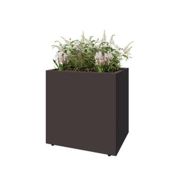 Oceľový kvetináč - Obdĺžnik - 80 x 60 x 80 cm - Iná farba RAL - So spodnou doskou - S nohami