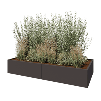 Oceľový kvetináč XXL - Obdĺžnik - 240 x 100 x 40 cm - Iná farba RAL - Bez spodnej dosky