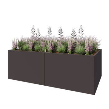 Oceľový kvetináč XXL - Obdĺžnik - 240 x 120 x 80 cm - Iná farba RAL - Bez spodnej dosky