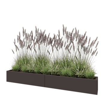 Oceľový kvetináč XXL - Obdĺžnik - 240 x 30 x 30 cm - Iná farba RAL - So spodnou doskou