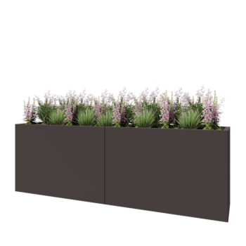 Oceľový kvetináč XXL - Obdĺžnik - 240 x 50 x 80 cm - Iná farba RAL - Bez spodnej dosky