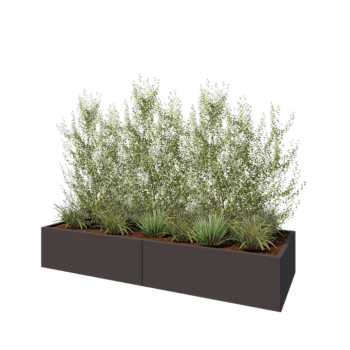 Oceľový kvetináč XXL - Obdĺžnik - 240 x 80 x 40 cm - RAL7016 matný (antracitová sivá) - Bez spodnej dosky