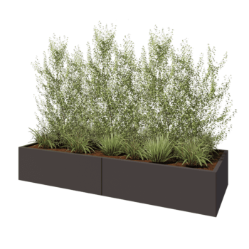 Oceľový kvetináč XXL - Obdĺžnik - 240 x 80 x 40 cm - Iná farba RAL - Bez spodnej dosky