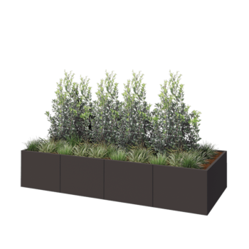 Oceľový kvetináč XXL - Obdĺžnik - 320 x 120 x 60 cm - Iná farba RAL - Bez spodnej dosky