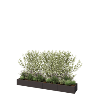 Oceľový kvetináč XXL - Obdĺžnik - 320 x 50 x 30 cm - RAL7016 matný (antracitová sivá) - Bez spodnej dosky