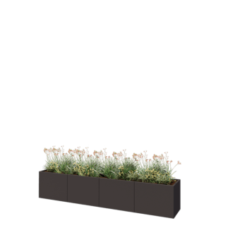 Oceľový kvetináč XXL - Obdĺžnik - 320 x 50 x 60 cm - RAL7016 matný (antracitová sivá) - Bez spodnej dosky