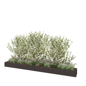 Oceľový kvetináč XXL - Obdĺžnik - 480 x 50 x 30 cm - RAL7016 matný (antracitová sivá) - So spodnou doskou