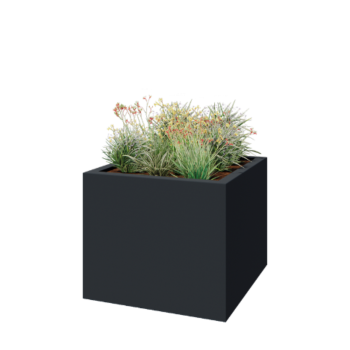 Kvetináč zo sklolaminátu - Štvorec - 120 x 120 x 100 cm - RAL7021 matná (čierna sivá) - S dnom
