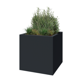 Kvetináč zo sklolaminátu - Štvorec - 120 x 120 x 120 cm - RAL7021 matná (čierna sivá) - S dnom