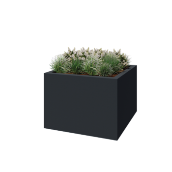 Kvetináč zo sklolaminátu - Štvorec - 140 x 140 x 100 cm - RAL7021 matná (čierna sivá) - S dnom