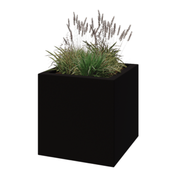 Kvetináč zo sklolaminátu - Štvorec - 70 x 70 x 70 cm - RAL9005 matná (čierna) - S dnom