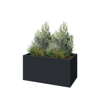 Kvetináč zo sklolaminátu - Obdĺžnik - 100 x 50 x 50 cm - RAL7021 matná (čierna sivá) - S dnom