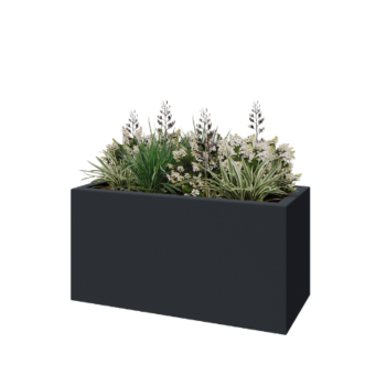 Kvetináč zo sklolaminátu - Obdĺžnik - 120 x 50 x 40 cm - RAL7021 matná (čierna sivá) - S dnom