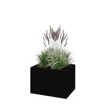 Kvetináč zo sklolaminátu - Obdĺžnik - 60 x 40 x 40 cm - RAL9005 matná (čierna) - S dnom