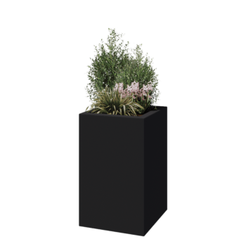 Kvetináč zo sklolaminátu - Štvorec - 50 x 50 x 80 cm - RAL7021 matná (čierna sivá) - S dnom