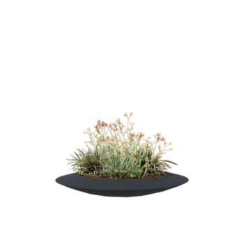 Kvetináč zo sklolaminátu - Misa - Ø 120 x 20 cm - RAL7021 matná (čierna sivá) - S dnom