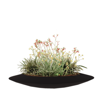 Kvetináč zo sklolaminátu - Misa - Ø 120 x 20 cm - RAL9005 matná (čierna) - S dnom