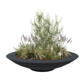 Kvetináč zo sklolaminátu - Misa - Ø 200 x 40 cm - RAL7021 matná (čierna sivá) - S dnom