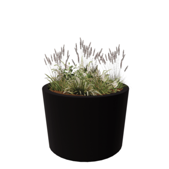 Kvetináč zo sklolaminátu - Kužeľovitý - Ø 120 x 80 cm - RAL9005 matná (čierna) - S dnom