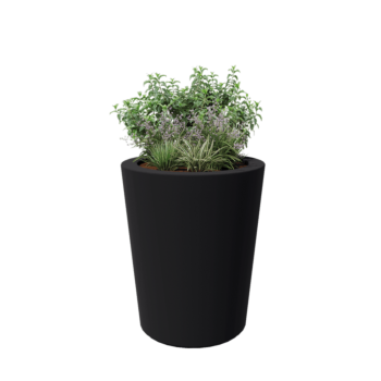 Kvetináč zo sklolaminátu - Kužeľovitý - Ø 89 x 100 cm - RAL7021 matná (čierna sivá) - S dnom