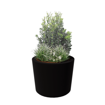 Kvetináč zo sklolaminátu - Kužeľovitý - Ø 95 x 70 cm - RAL9005 matná (čierna) - S dnom