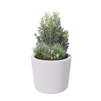 Kvetináč zo sklolaminátu - Kužeľovitý - Ø 95 x 70 cm - RAL9010 matná (biela) - S dnom